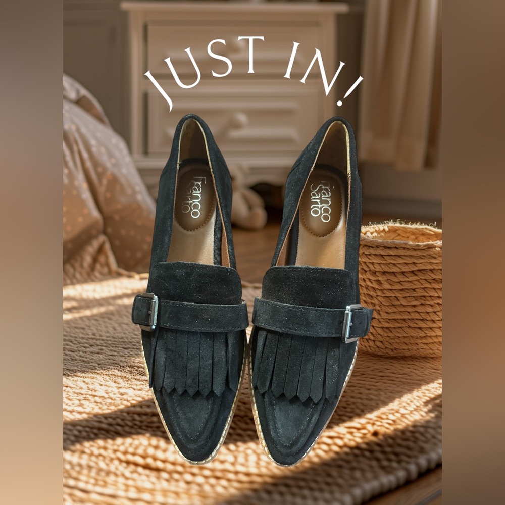 Franco Sarto Darius Leather Loafers with Tassels and Buckle Women's
Size 7